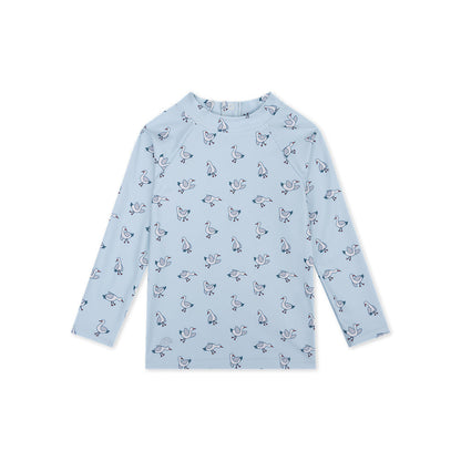 UV Protection Long-Sleeved Swim T-Shirt - Blue - Little Seagull