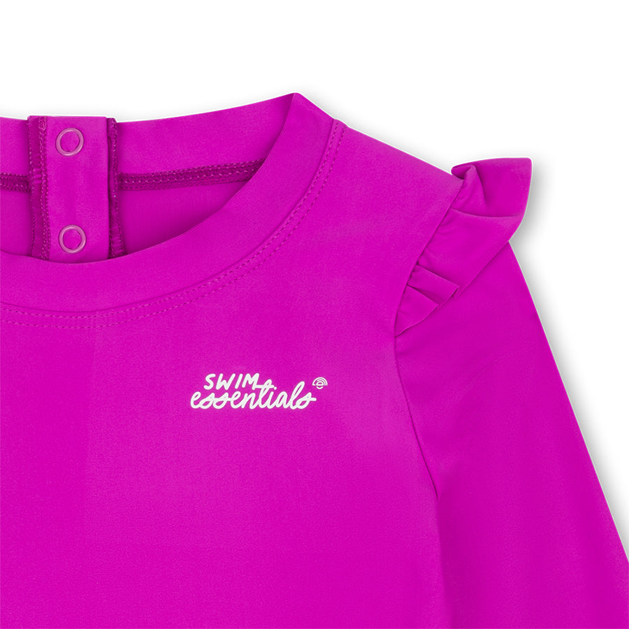 UV Swimming T-Shirt Long Sleeves - Purple - Wild Fuchsia