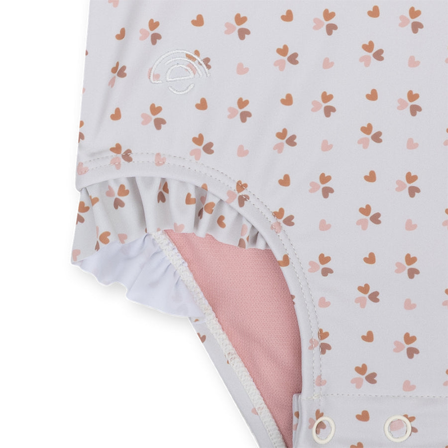 UV-Badeanzug Mädchen Langarm - Altrosa - Cozy Hearts
