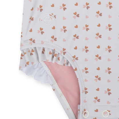 UV-Badeanzug Mädchen Langarm - Altrosa - Cozy Hearts