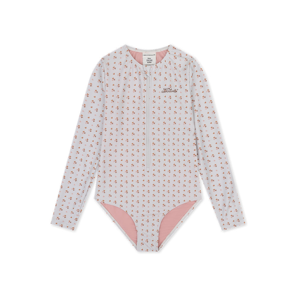 UV-Badeanzug Mädchen Langarm - Altrosa - Cozy Hearts
