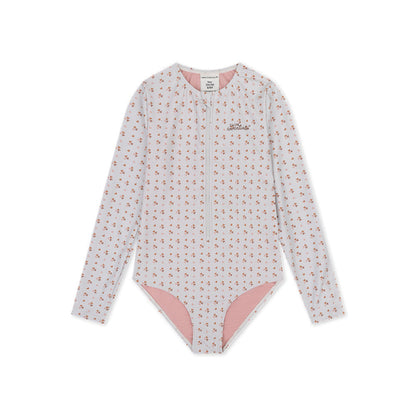 UV-Badeanzug Mädchen Langarm - Altrosa - Cozy Hearts