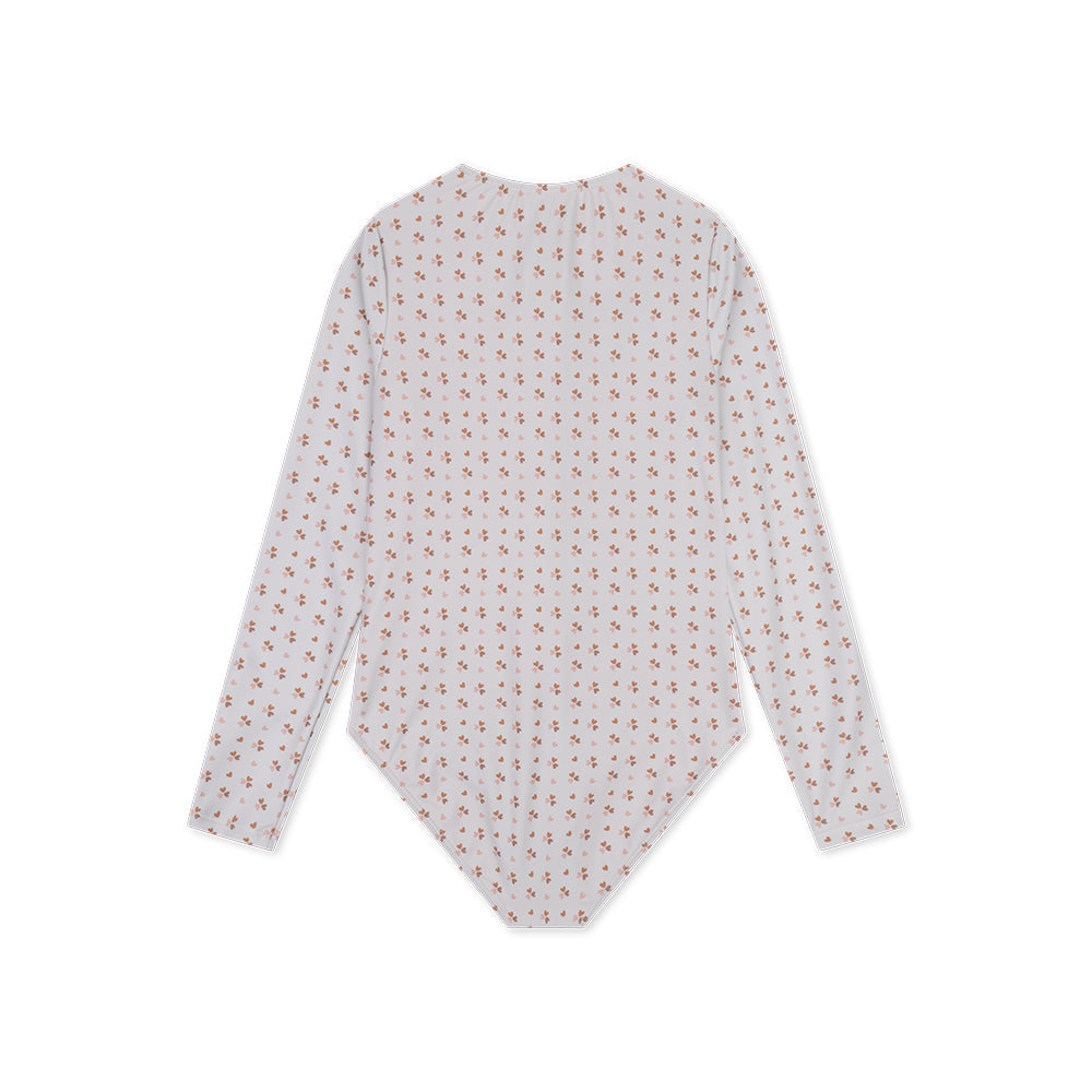 UV-Badeanzug Mädchen Langarm - Altrosa - Cozy Hearts