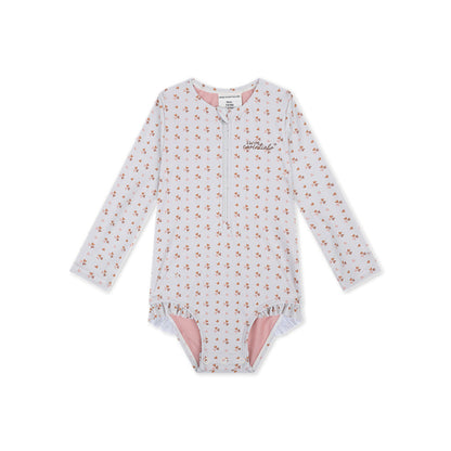 UV-Badeanzug Mädchen Langarm - Altrosa - Cozy Hearts