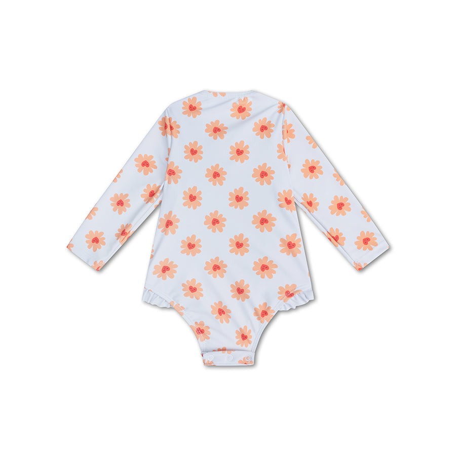 Girls' Long-Sleeve UV Swimsuit - Multicolored - Floral Love