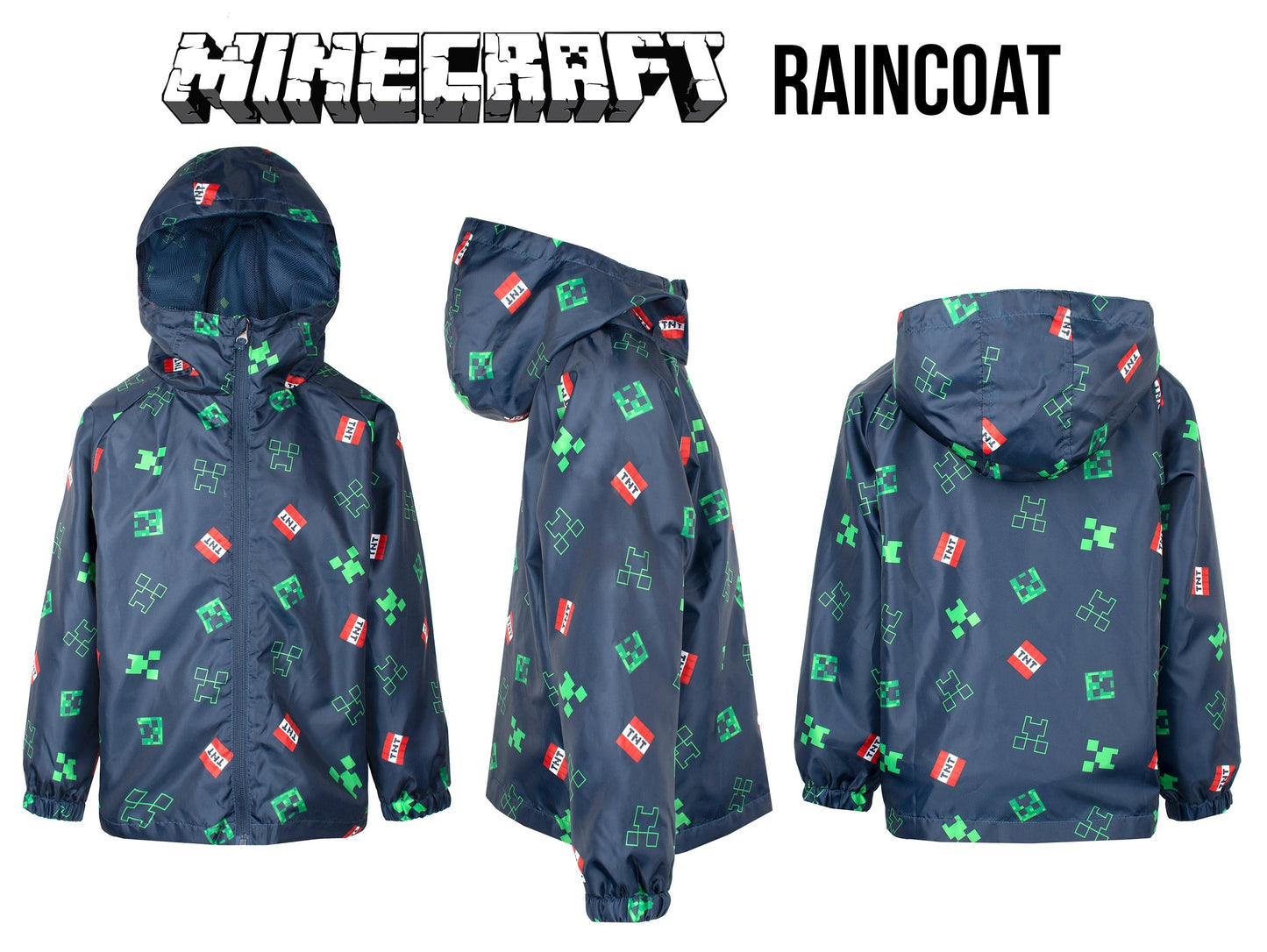 Minecraft Waterproof Jacket – Navy bleu