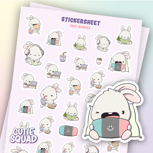 Stickerbögen Gemütlicher Hase