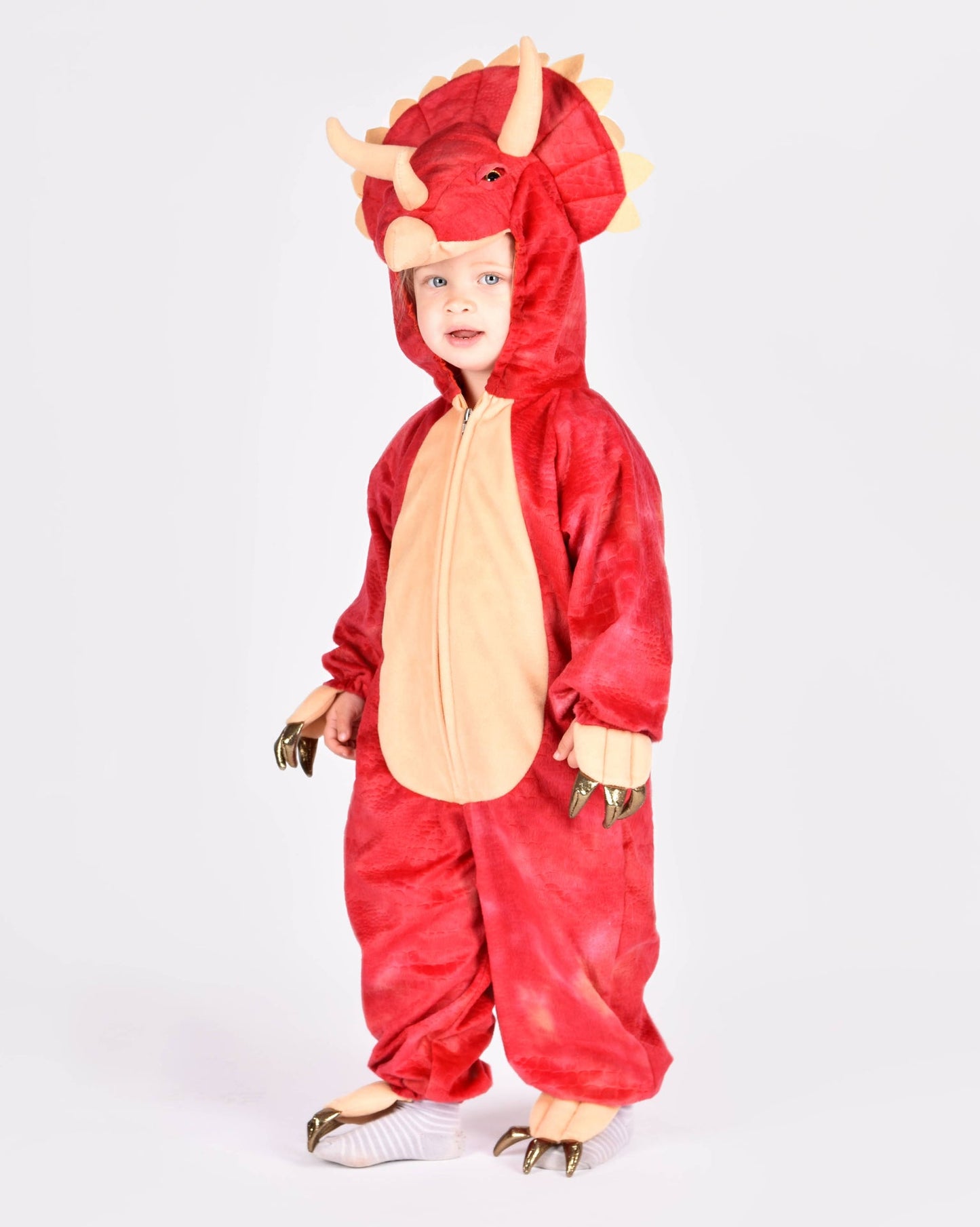 Dinosaurier Triceratops Kostüm für Kinder 4-6 Jahre (110-116 cm)