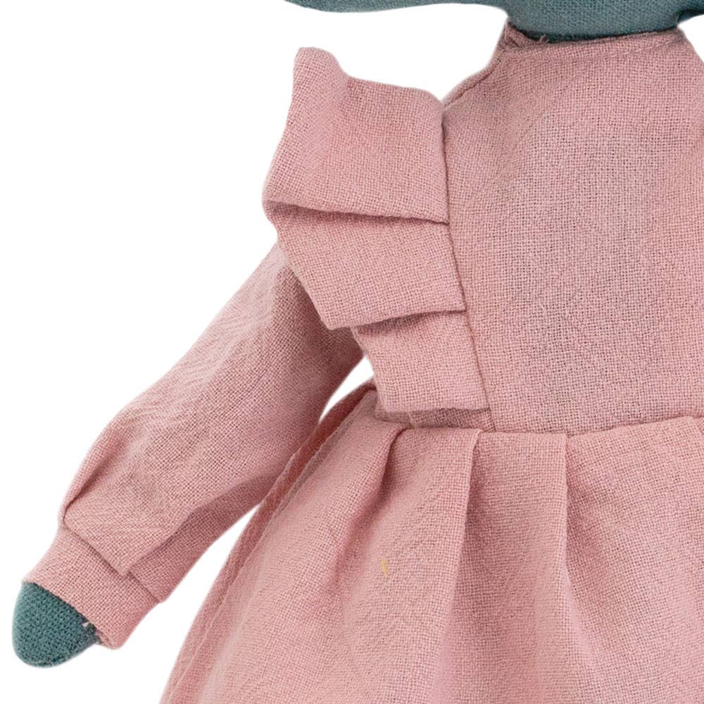 Fiona, der Frosch, Plüschtier aus Baumwolle im rosa Kleid – 29 cm – ab 0 Jahren