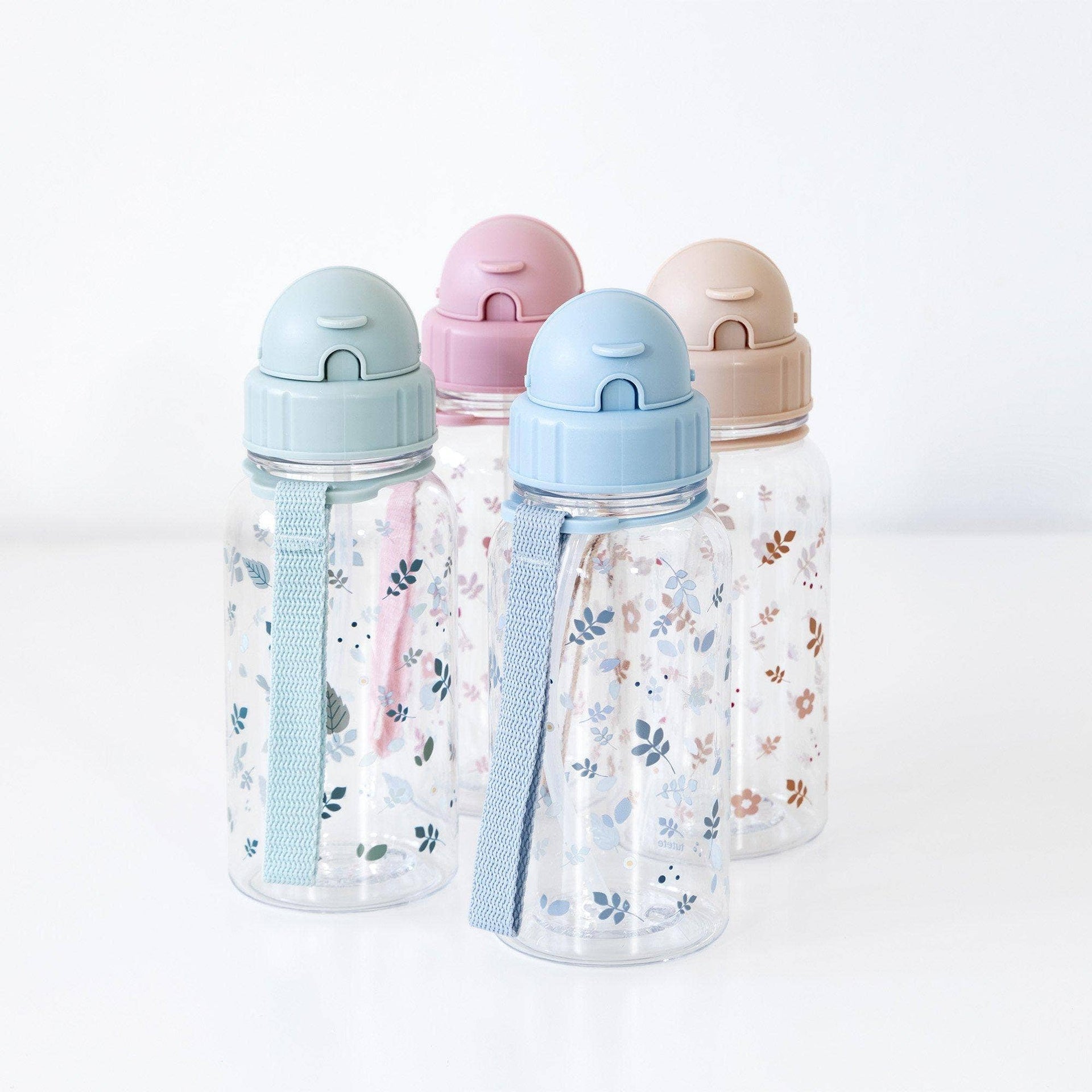 Bouteille en plastique Feuilles et Fleurs Roses - vue 4