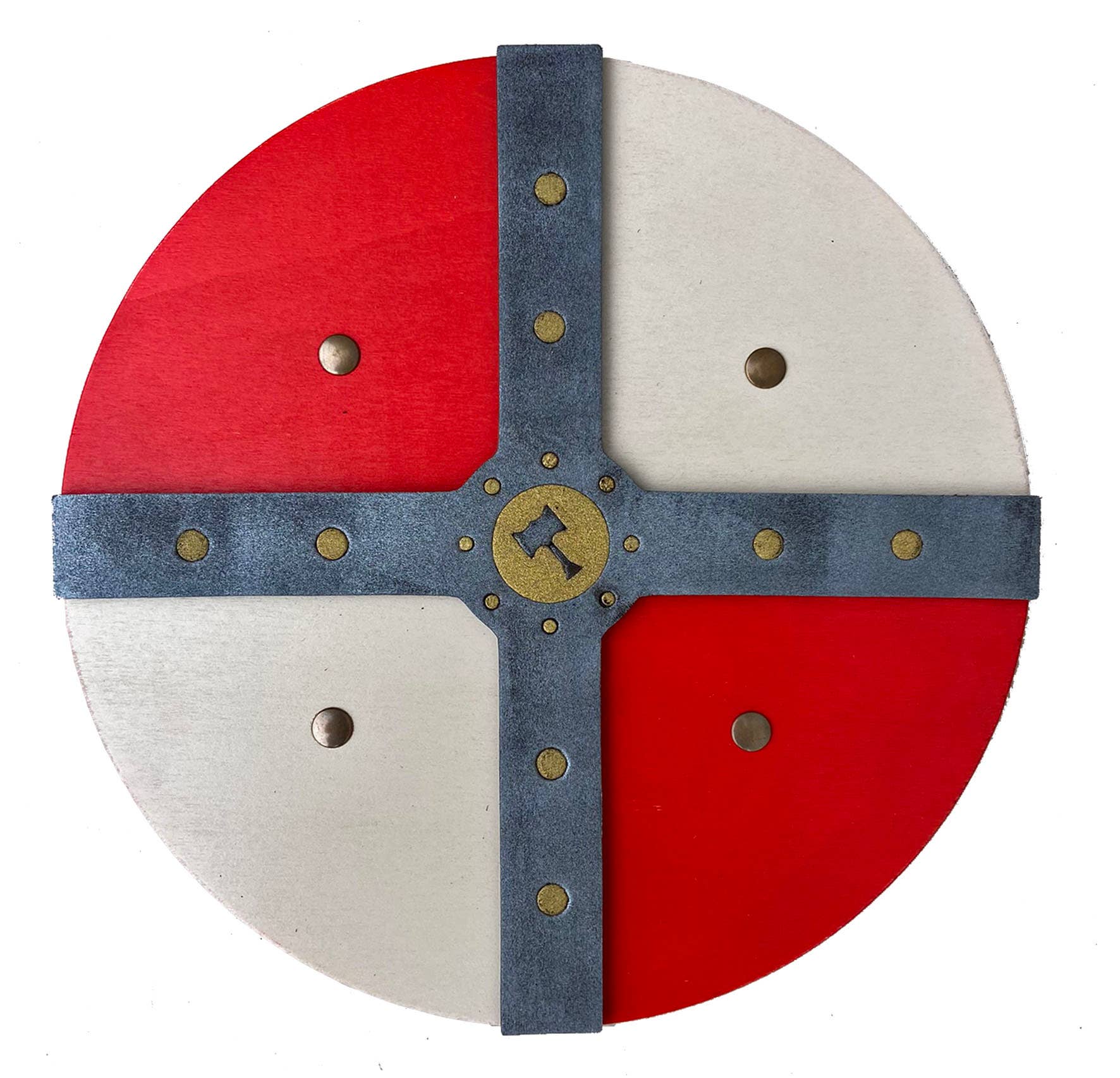 BOUCLIER HISTORIQUE VIKING ROUGE-BLANC THOR L - KALID MEDIEVAL