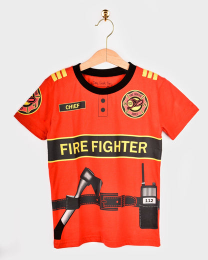 Organic cotton Fire-Fighter T-shirt 98-104 cm