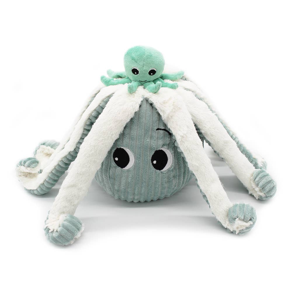 Peluche Ptipotos Maman et Bébé Poulpe - Menthe