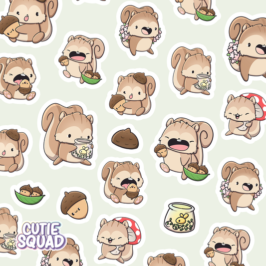 Stickerbögen „Cozy Nut Club“