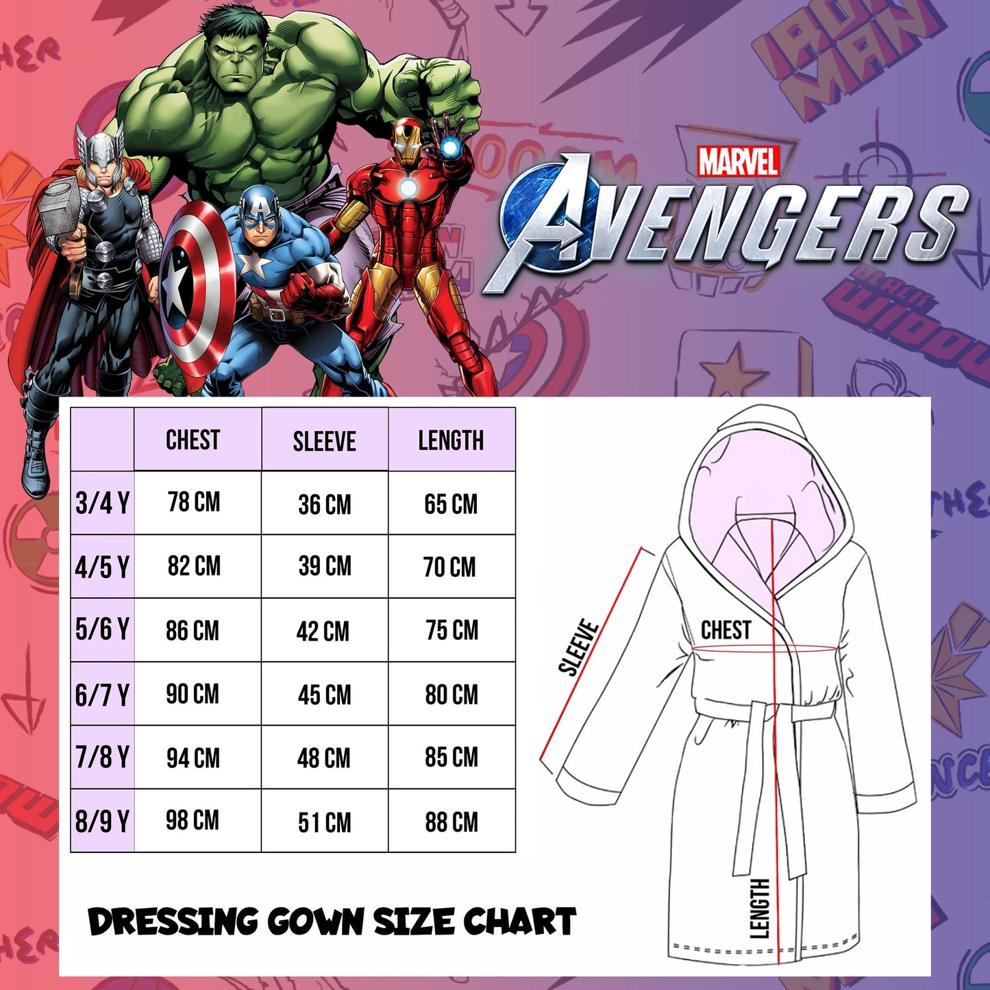 Marvel Dressing Gown – Avengers