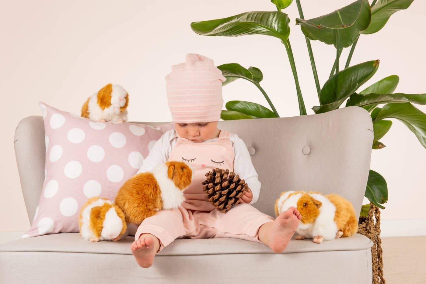 Gold/Weißes Meerschweinchen-Plüschtier