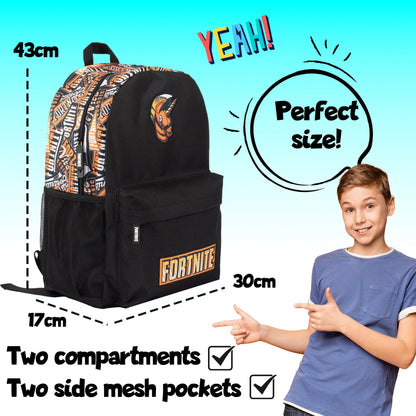Fortnite Orange Sac à dos scolaire garçon