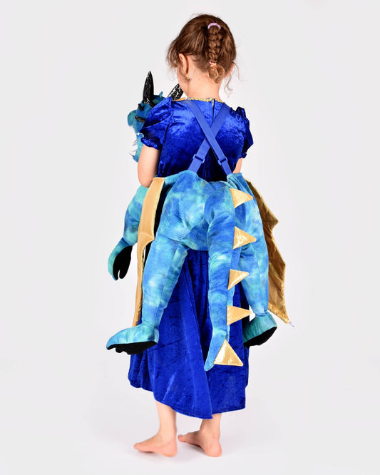 Drachenkostüm blau Einheitsgröße 120x60 cm