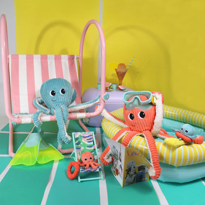 Peluche pieuvre Filou maman et son bébé bleu aqua – Les Ptipotos