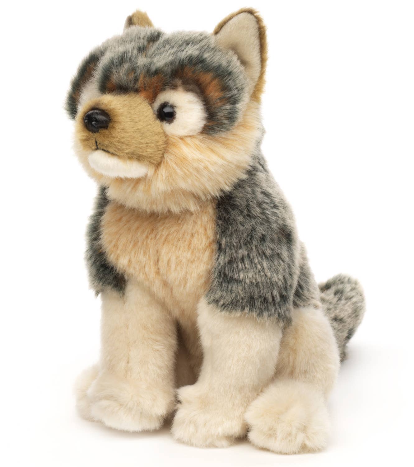 Peluche Louveteau gris, assis