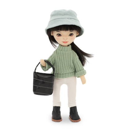 Lilu-Puppe mit grünem Pullover, 32 cm