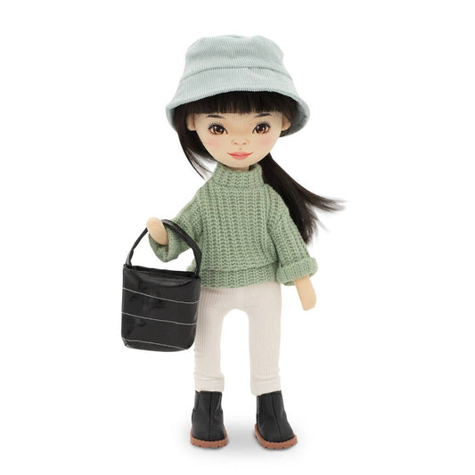 Lilu-Puppe mit grünem Pullover, 32 cm