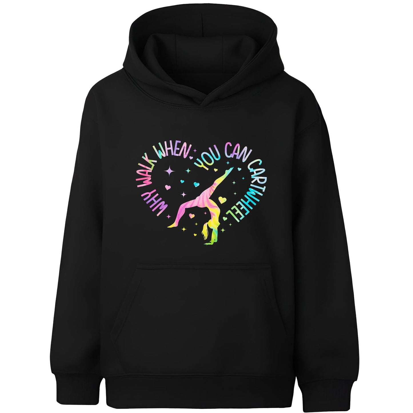 Sweat à capuche gymnastique – Fringoo Gymnastic for Cotton Rich Soft Hooded – Gymnastic CartWheel- noir