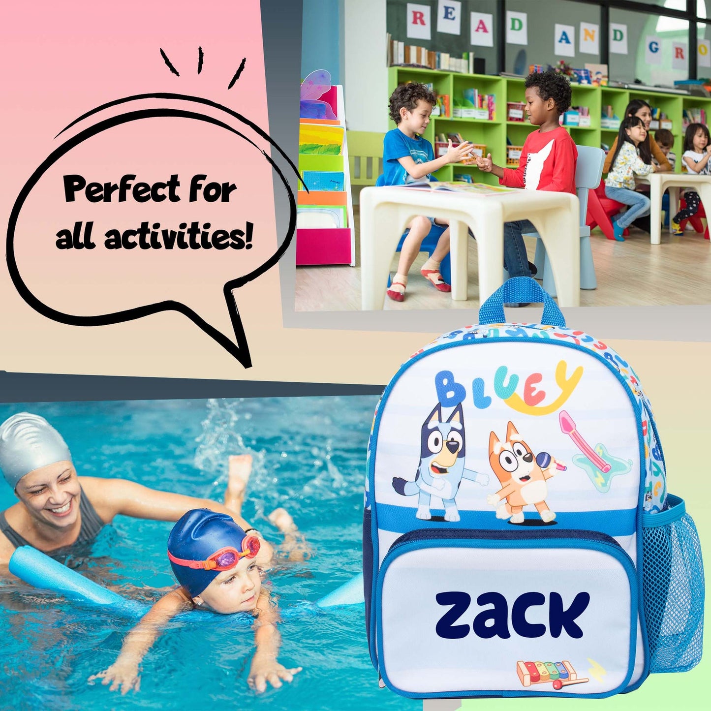 Bluey enfant Sac à dos – Light bleu