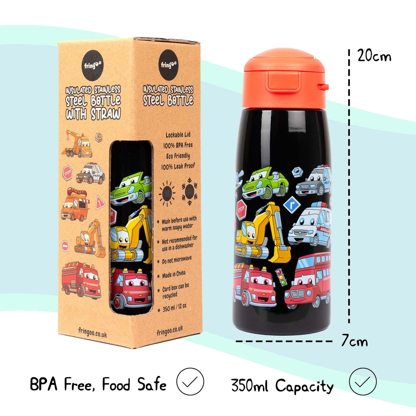 Gourde en acier inoxydable 350ml – Cars World
