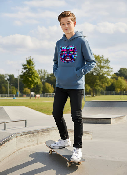 Gaming Hoodie – Fringoo Gaming for Boys Cotton Rich Soft Hooded – Gaming Zone Blau