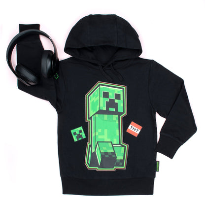Minecraft vert Creeper Sweat à capuche – noir