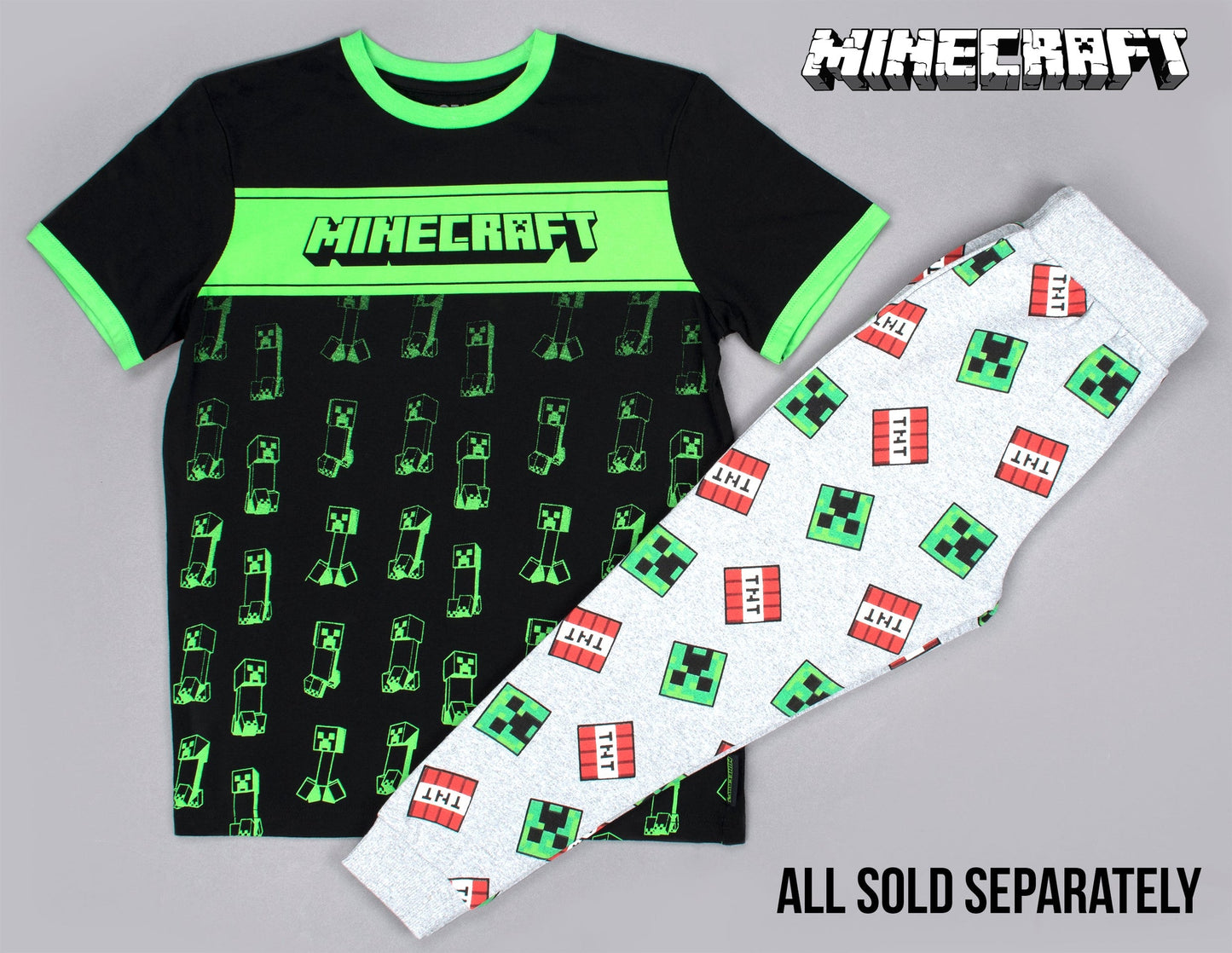 Minecraft Creeper T Shirt – noir & vert