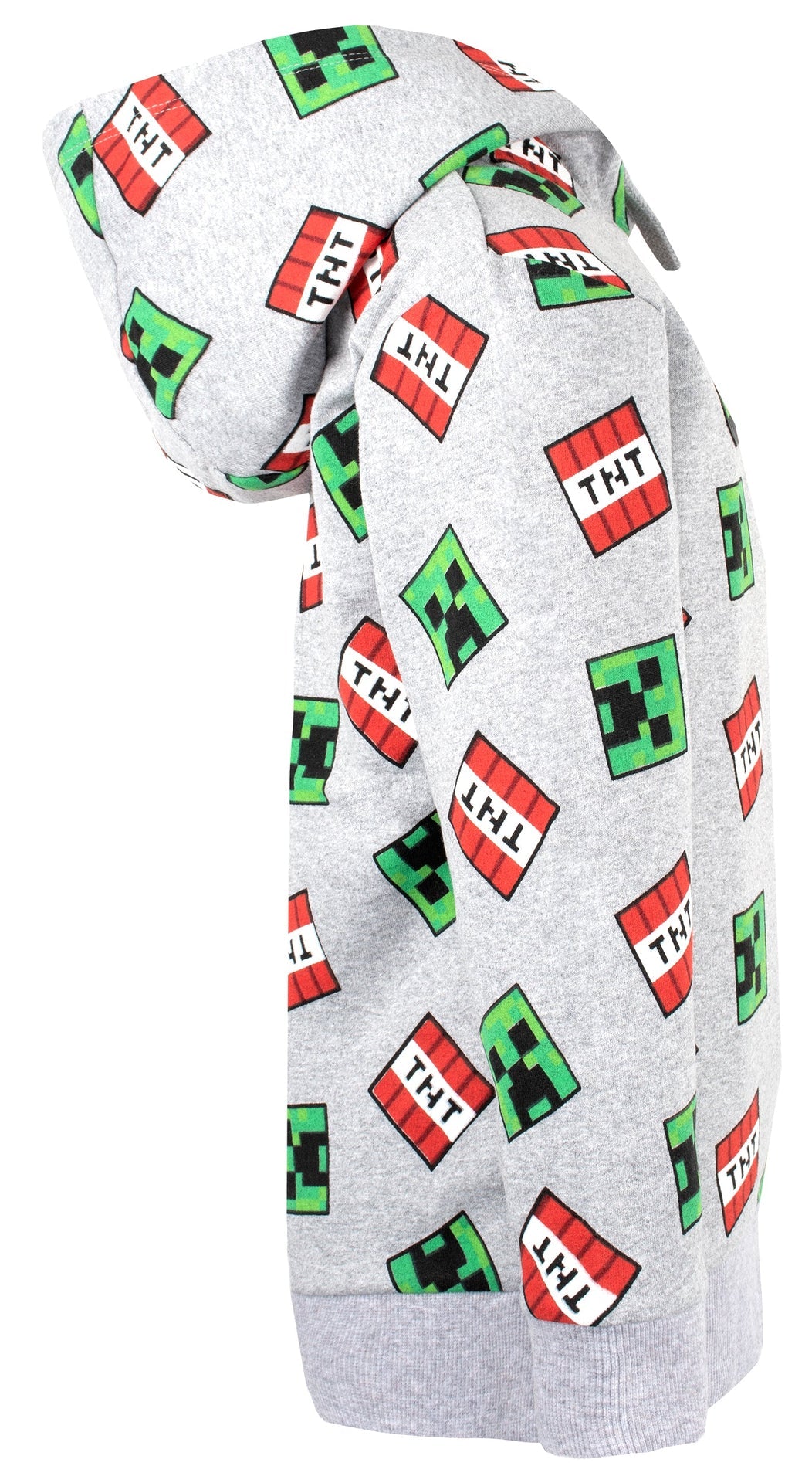 Minecraft Creeper Pattern Sweat à capuche – gris