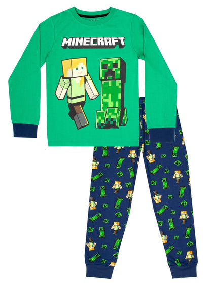 Minecraft Pyjamas – vert & bleu