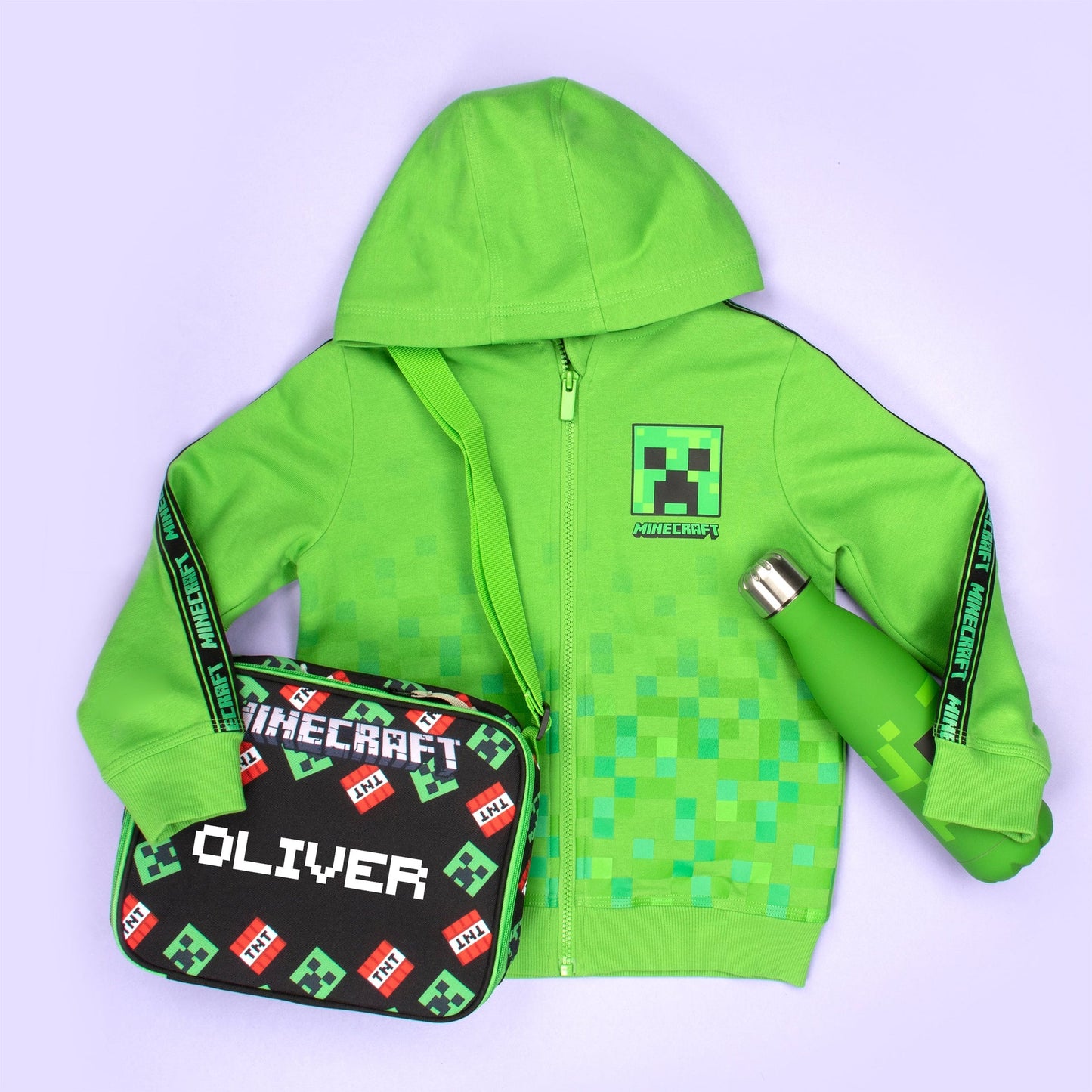 Minecraft Zipped Sweat à capuche – vert