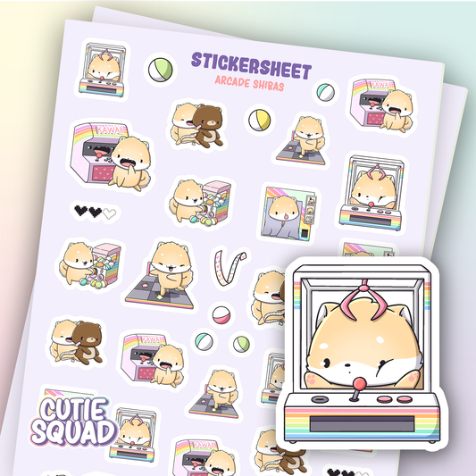 Arcade Shibas Stickerbögen