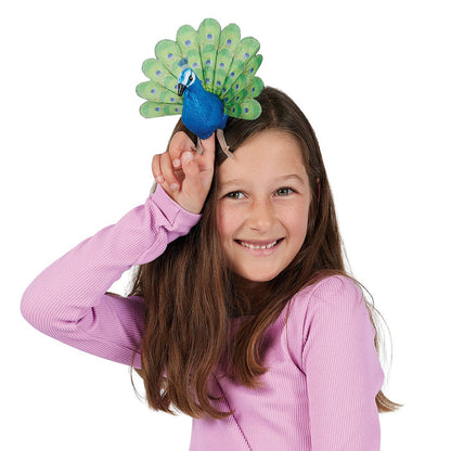 Marionnette à doigt Paon Folkmanis réaliste