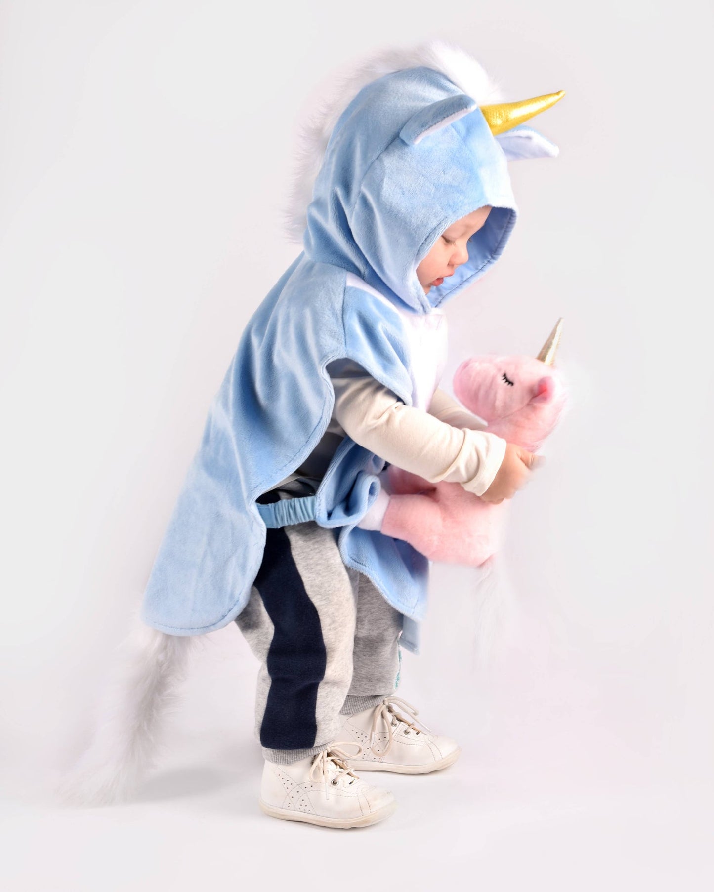 Mini cape licorne bleue 86-110 cl 1-4 ans