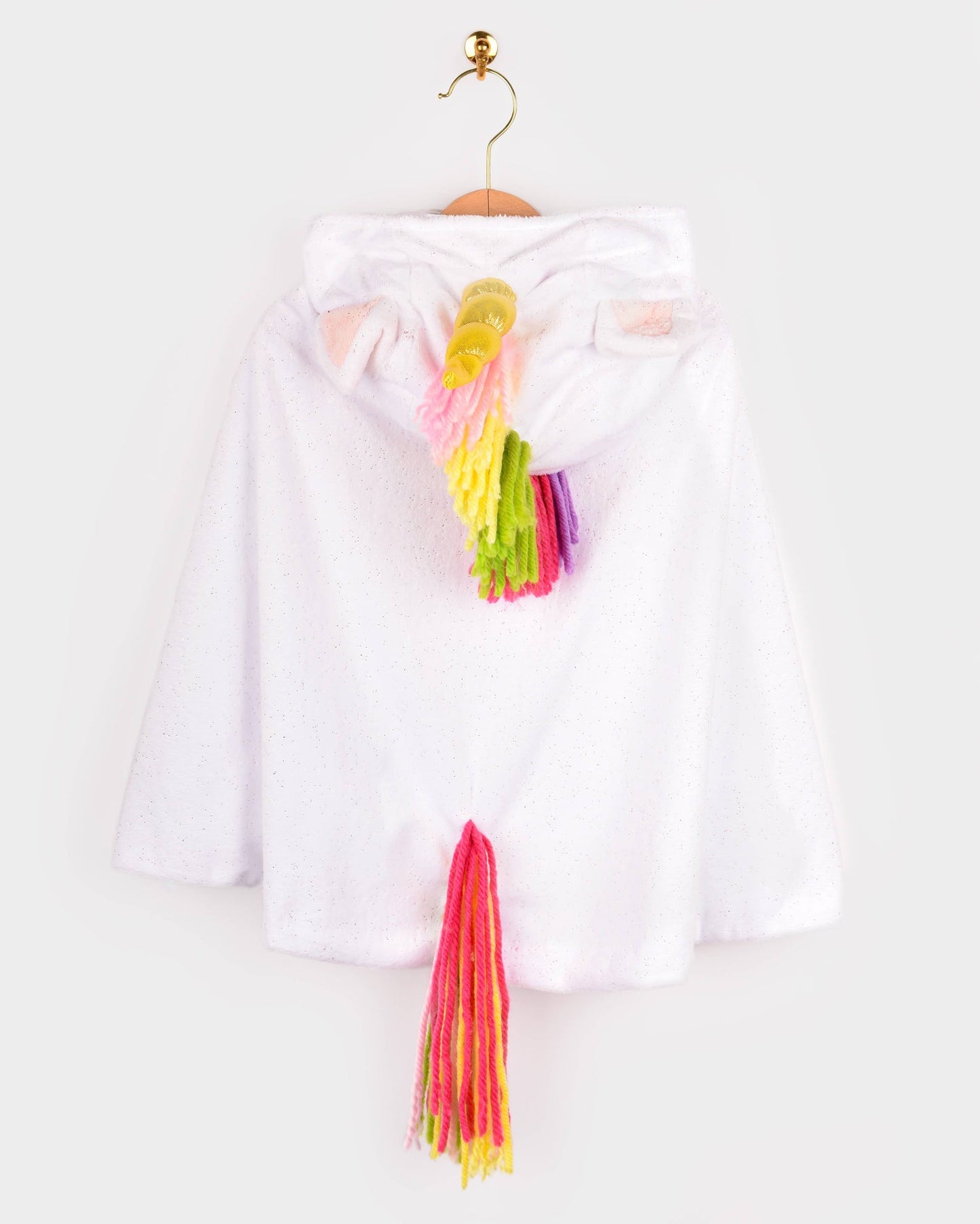 Cape licorne blanche arc-en-ciel 3-8 ans (taille 98-128)