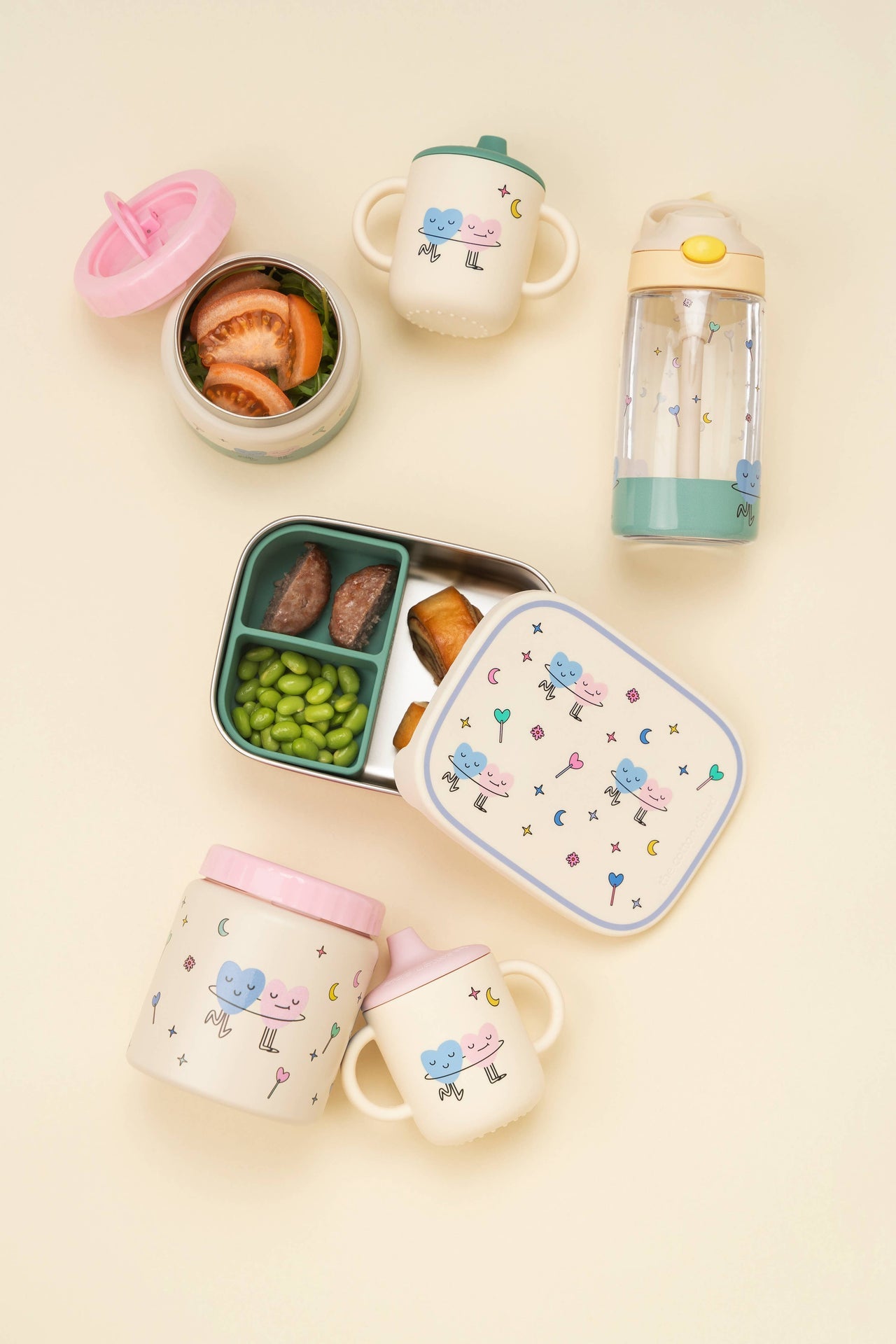 Isolierte Edelstahl-Trinkflasche für Kinder mit tanzenden Herzen