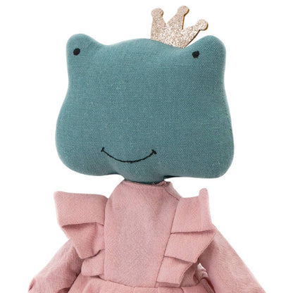 Fiona, der Frosch, Plüschtier aus Baumwolle im rosa Kleid – 29 cm – ab 0 Jahren