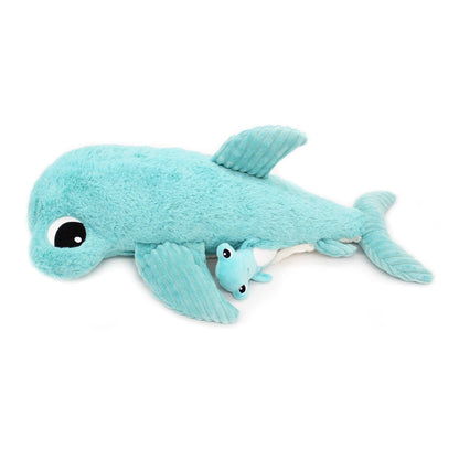 Peluche Ptipotos Maman et Bébé Requin Marteau - Bleu Aqua