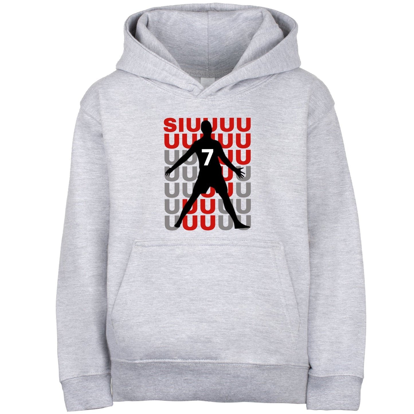 Fringoo gamer Sweat à capuche gris garçon Cotton Rich Soft Hooded Sweatshirt- Cristiano SIUUU gris
