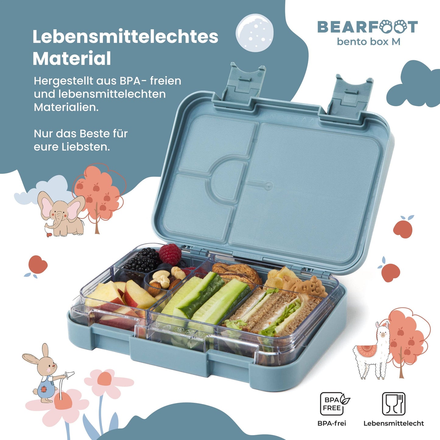 Brotdose Kinder mit Fächern - Bagger