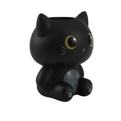 3D black cat pen holder
