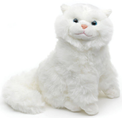 Chat persan blanc, assis - peluche Uni Toys