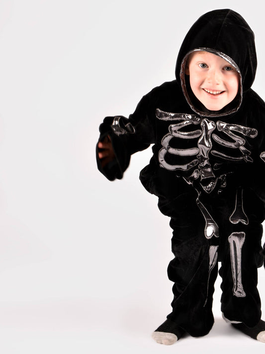 Deluxe Skelett-Overall 110 cm für Kinder von 4-5 Jahren