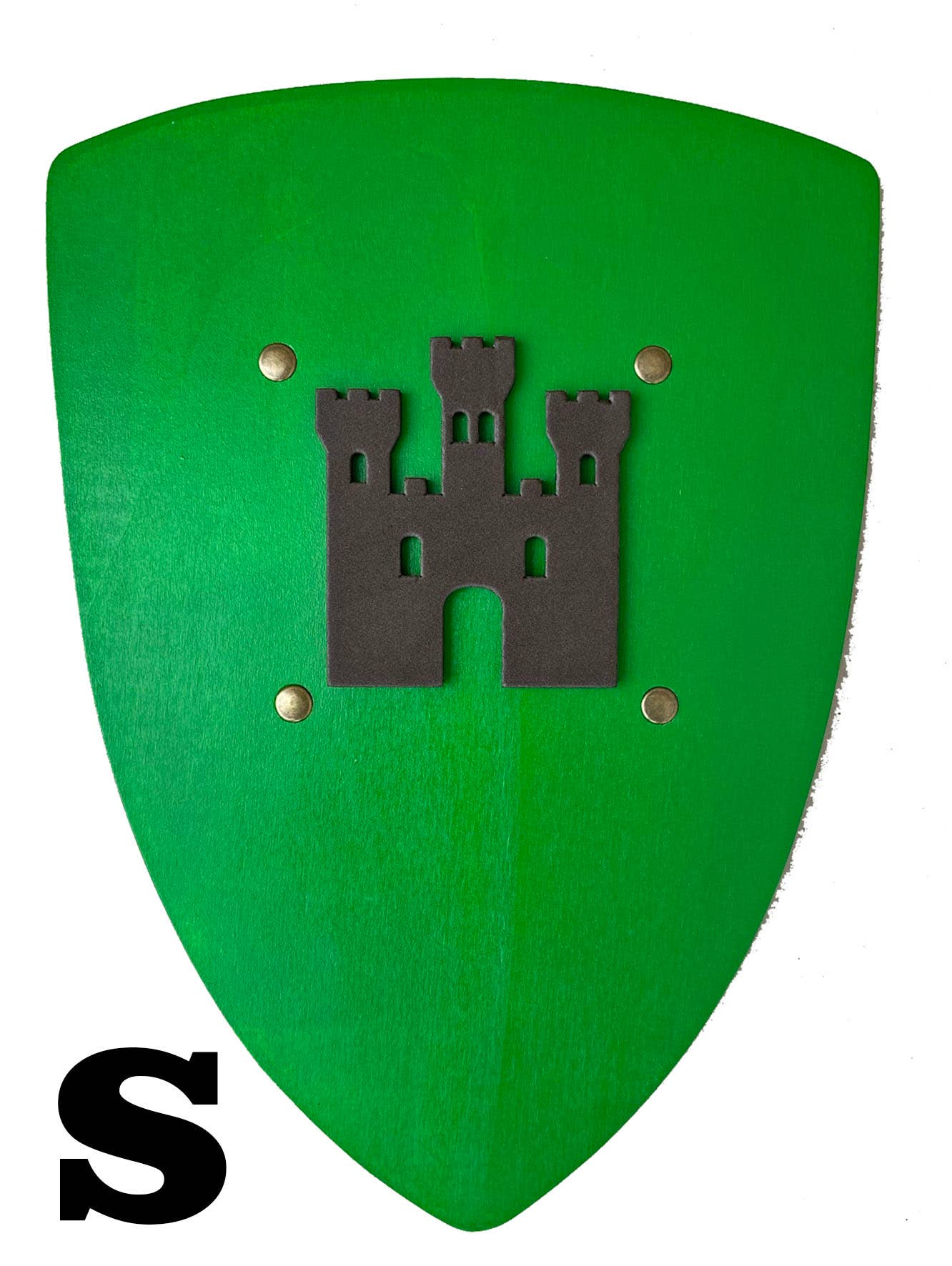 Grüner Sperrholzschild Kamelot kleines Modell mit Burg