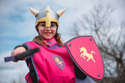 Softik rosa Schaumstoffschwert mit Einhorn-Scheide