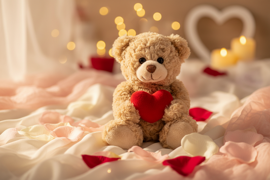 Beigefarbener Teddybär mit Herz